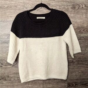 Chloe K Black and White Sweater